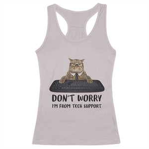 Funny Don't Worry I'm From Tech Support Racerback Tank Top TS09 Ice Gray Print Your Wear