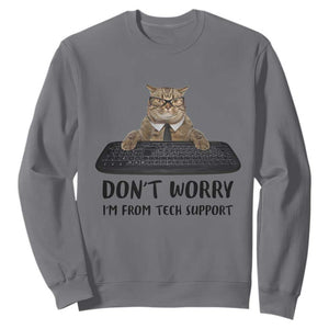 Funny Don't Worry I'm From Tech Support Sweatshirt TS09 Charcoal Print Your Wear