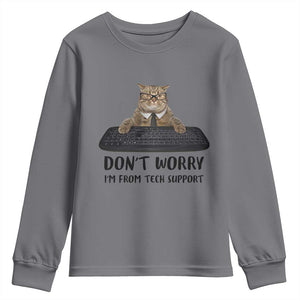 Funny Don't Worry I'm From Tech Support Youth Sweatshirt TS09 Charcoal Print Your Wear