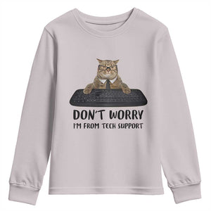 Funny Don't Worry I'm From Tech Support Youth Sweatshirt TS09 Ice Gray Print Your Wear
