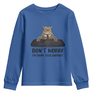 Funny Don't Worry I'm From Tech Support Youth Sweatshirt TS09 Royal Blue Print Your Wear
