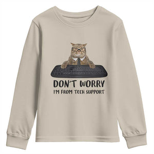 Funny Don't Worry I'm From Tech Support Youth Sweatshirt TS09 Sand Print Your Wear