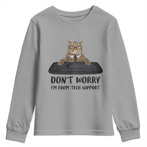 Funny Don't Worry I'm From Tech Support Youth Sweatshirt TS09 Sport Gray Print Your Wear