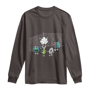 Funny Software Developers Long Sleeve Shirt Computer Storage Evolution Cloud TS09 Dark Chocolate Print Your Wear