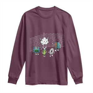 Funny Software Developers Long Sleeve Shirt Computer Storage Evolution Cloud TS09 Maroon Print Your Wear