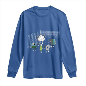 Funny Software Developers Long Sleeve Shirt Computer Storage Evolution Cloud TS09 Royal Blue Print Your Wear