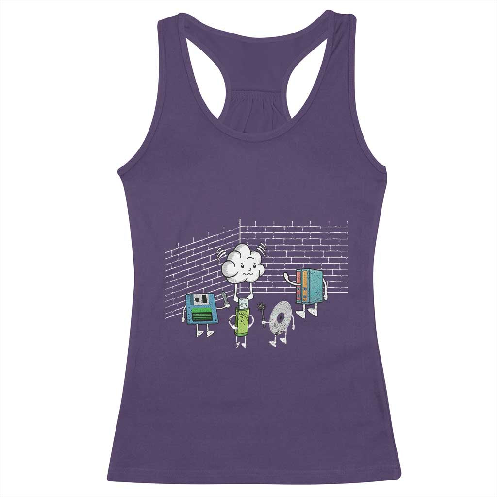 Funny Software Developers Racerback Tank Top Computer Storage Evolution Cloud TS09 Purple Print Your Wear