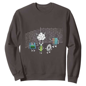 Funny Software Developers Sweatshirt Computer Storage Evolution Cloud TS09 Dark Chocolate Print Your Wear