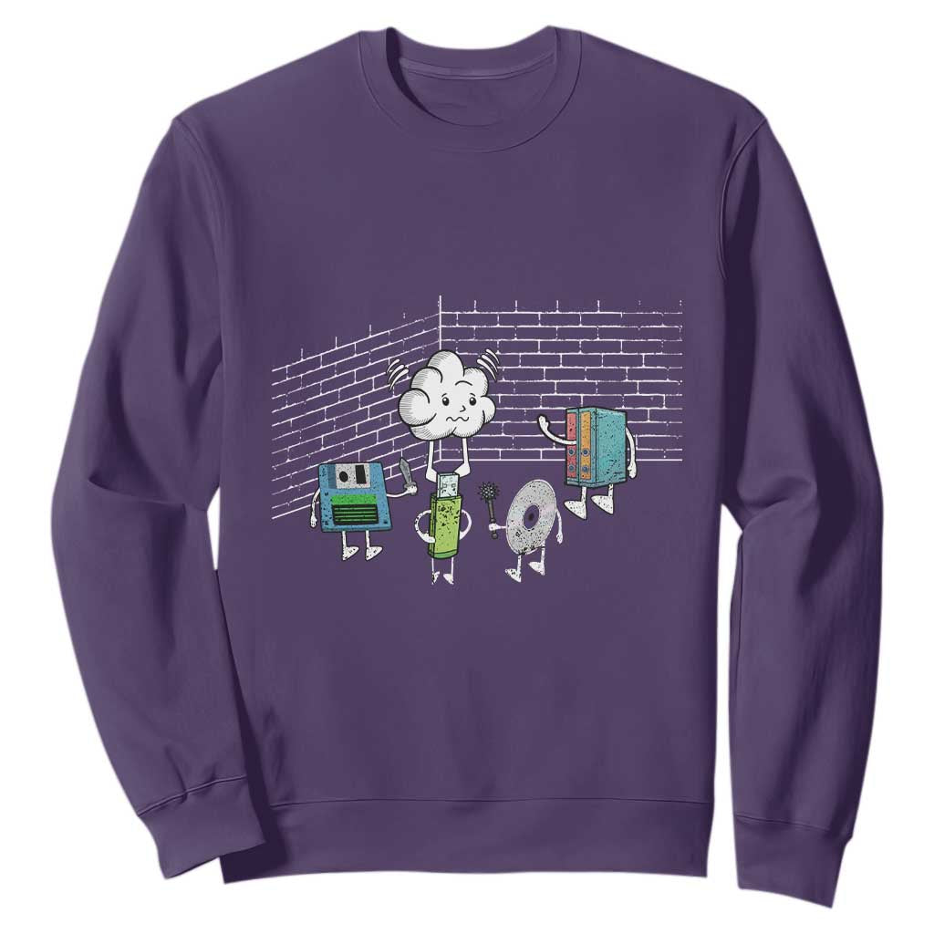 Funny Software Developers Sweatshirt Computer Storage Evolution Cloud TS09 Purple Print Your Wear