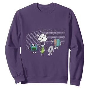 Funny Software Developers Sweatshirt Computer Storage Evolution Cloud TS09 Purple Print Your Wear