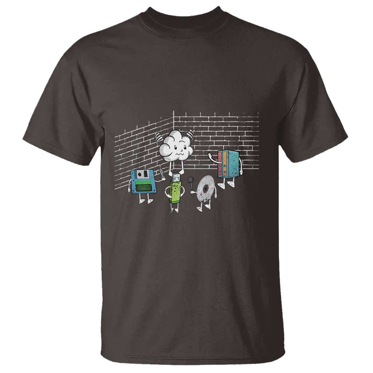 Funny Software Developers T Shirt Computer Storage Evolution Cloud TS09 Dark Chocolate Print Your Wear