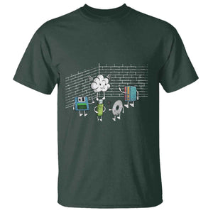 Funny Software Developers T Shirt Computer Storage Evolution Cloud TS09 Dark Forest Green Print Your Wear