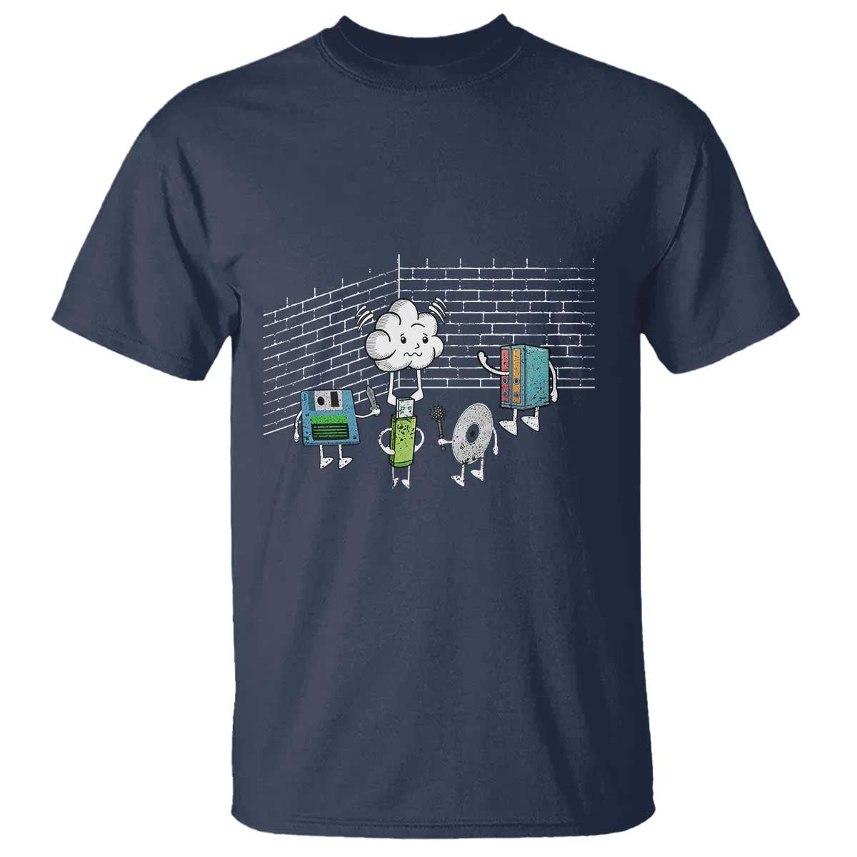 Funny Software Developers T Shirt Computer Storage Evolution Cloud TS09 Navy Print Your Wear