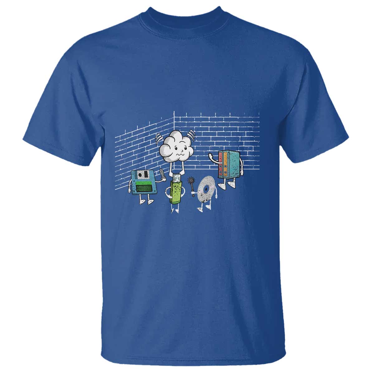 Funny Software Developers T Shirt Computer Storage Evolution Cloud TS09 Royal Blue Print Your Wear