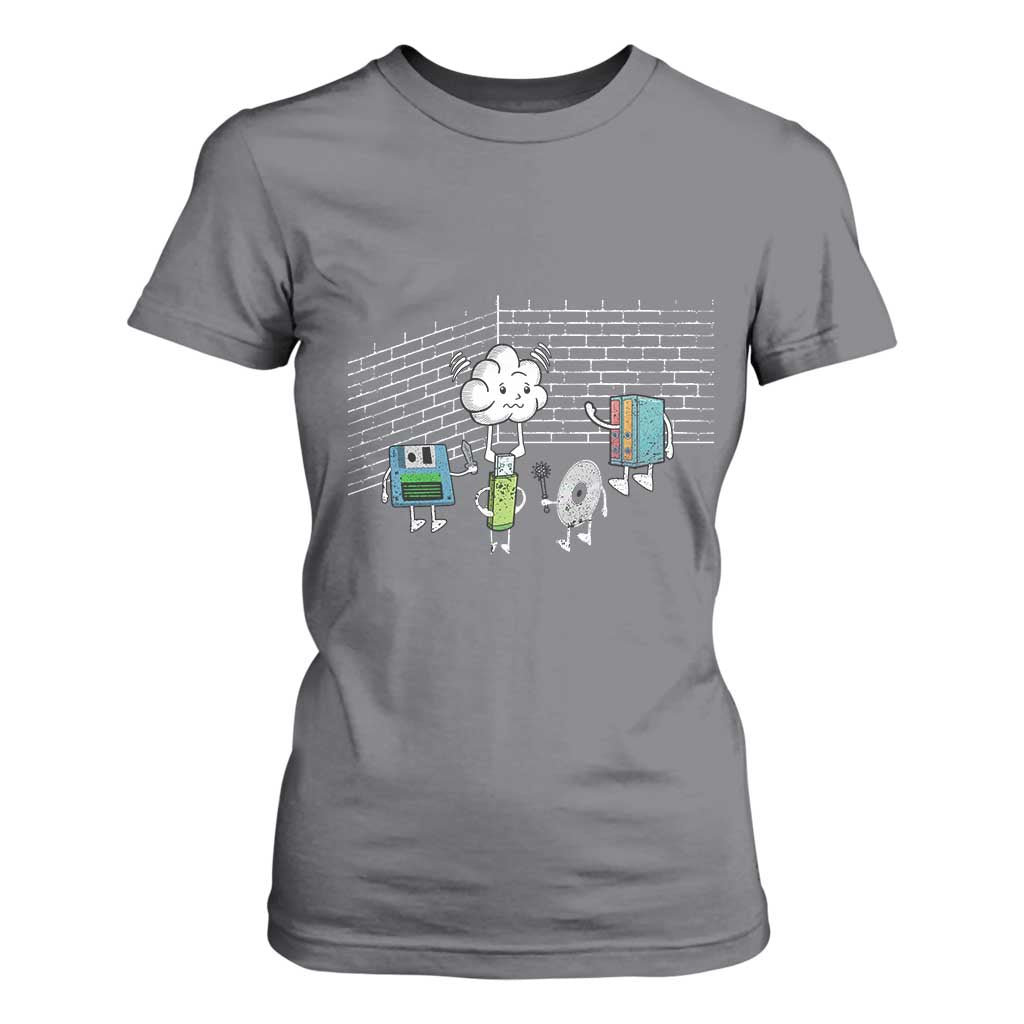 Funny Software Developers T Shirt For Women Computer Storage Evolution Cloud TS09 Charcoal Print Your Wear