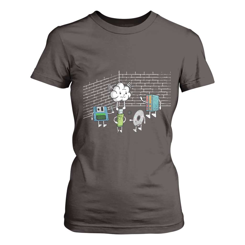 Funny Software Developers T Shirt For Women Computer Storage Evolution Cloud TS09 Dark Chocolate Print Your Wear