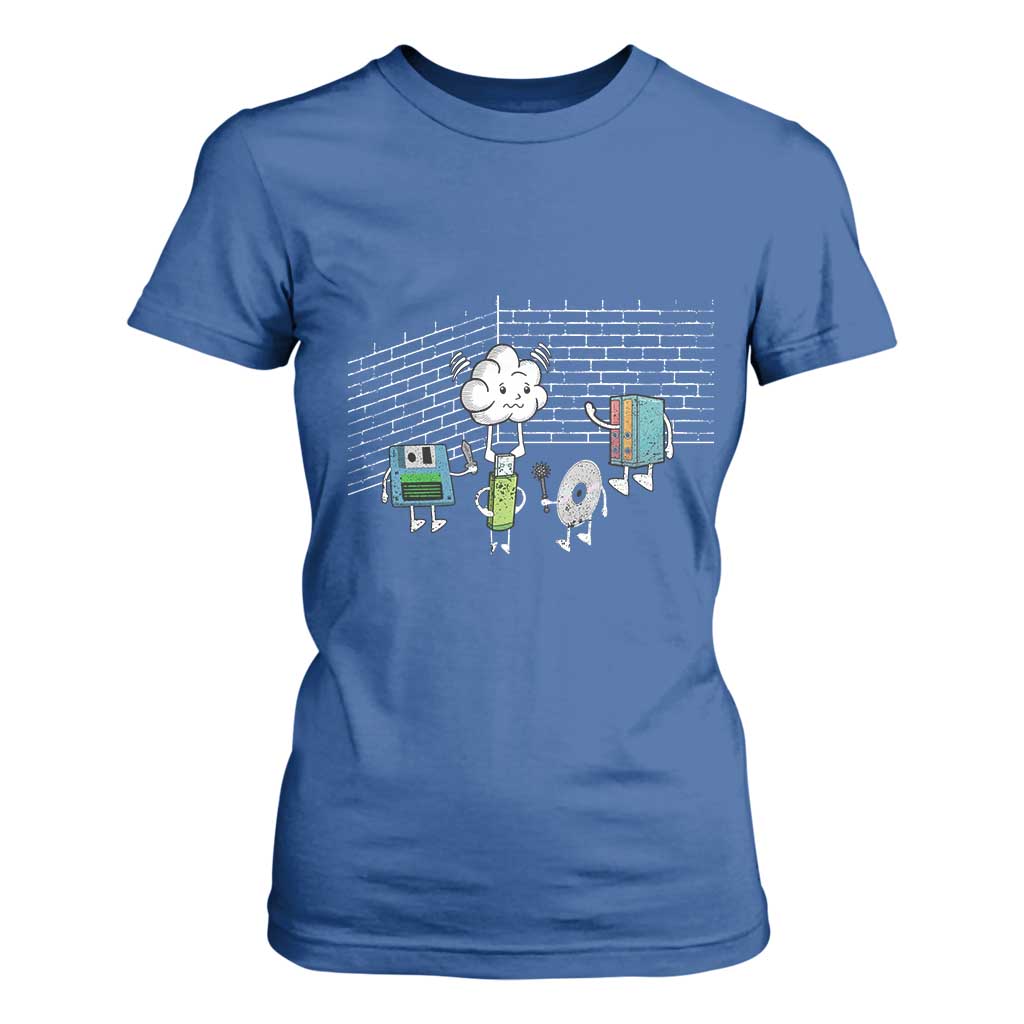 Funny Software Developers T Shirt For Women Computer Storage Evolution Cloud TS09 Royal Blue Print Your Wear