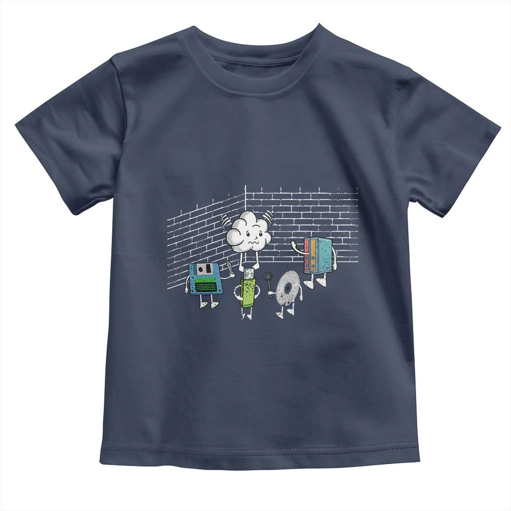 Funny Software Developers Toddler T Shirt Computer Storage Evolution Cloud TS09 Navy Print Your Wear