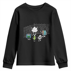 Funny Software Developers Youth Sweatshirt Computer Storage Evolution Cloud TS09 Black Print Your Wear
