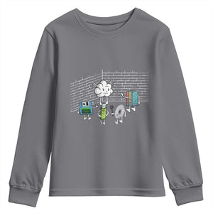 Funny Software Developers Youth Sweatshirt Computer Storage Evolution Cloud TS09 Charcoal Print Your Wear