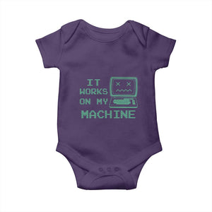 Funny Programmer Baby Onesie It Works On My Machine TS09 Purple Print Your Wear