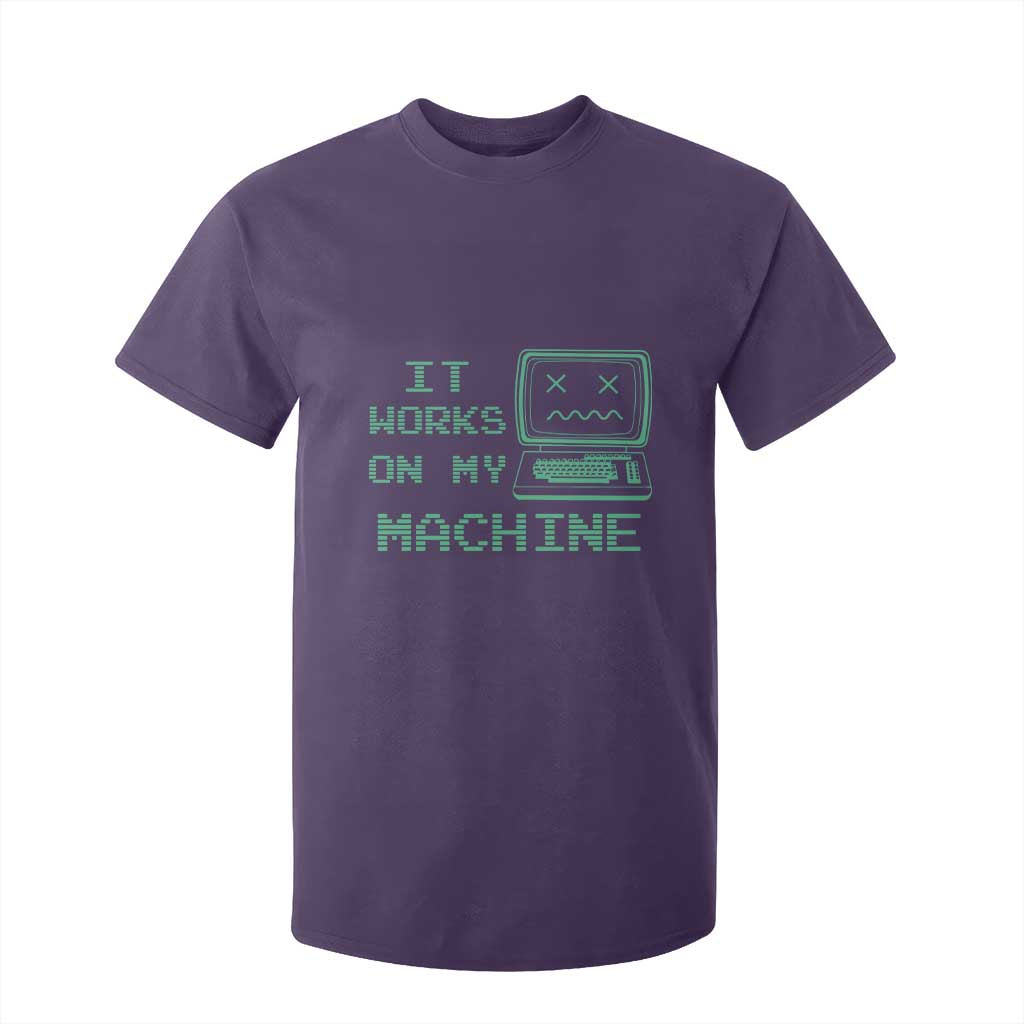 Funny Programmer T Shirt For Kid It Works On My Machine TS09 Purple Print Your Wear