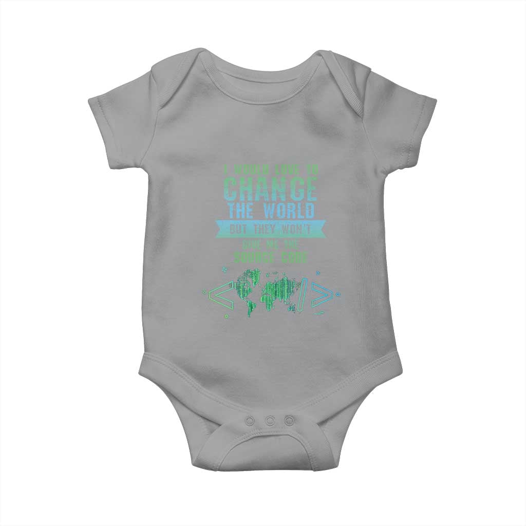 Funny Coder Baby Onesie I Would Like To Change The World TS09 Sport Gray Print Your Wear