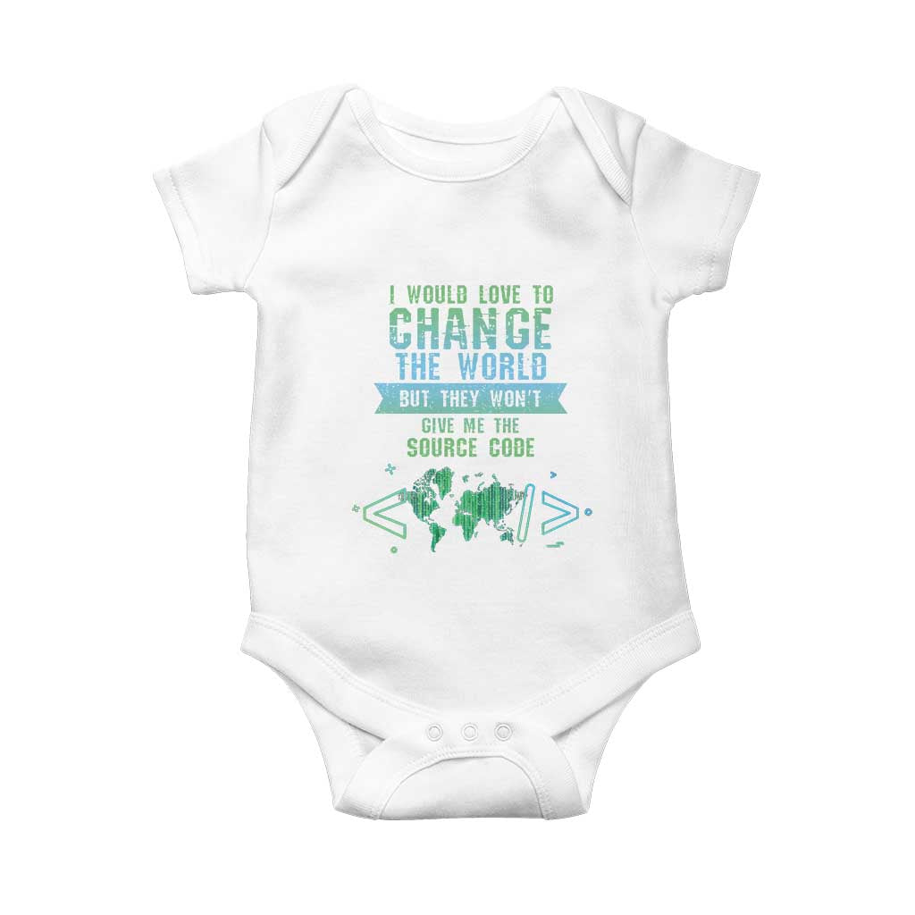 Funny Coder Baby Onesie I Would Like To Change The World TS09 White Print Your Wear
