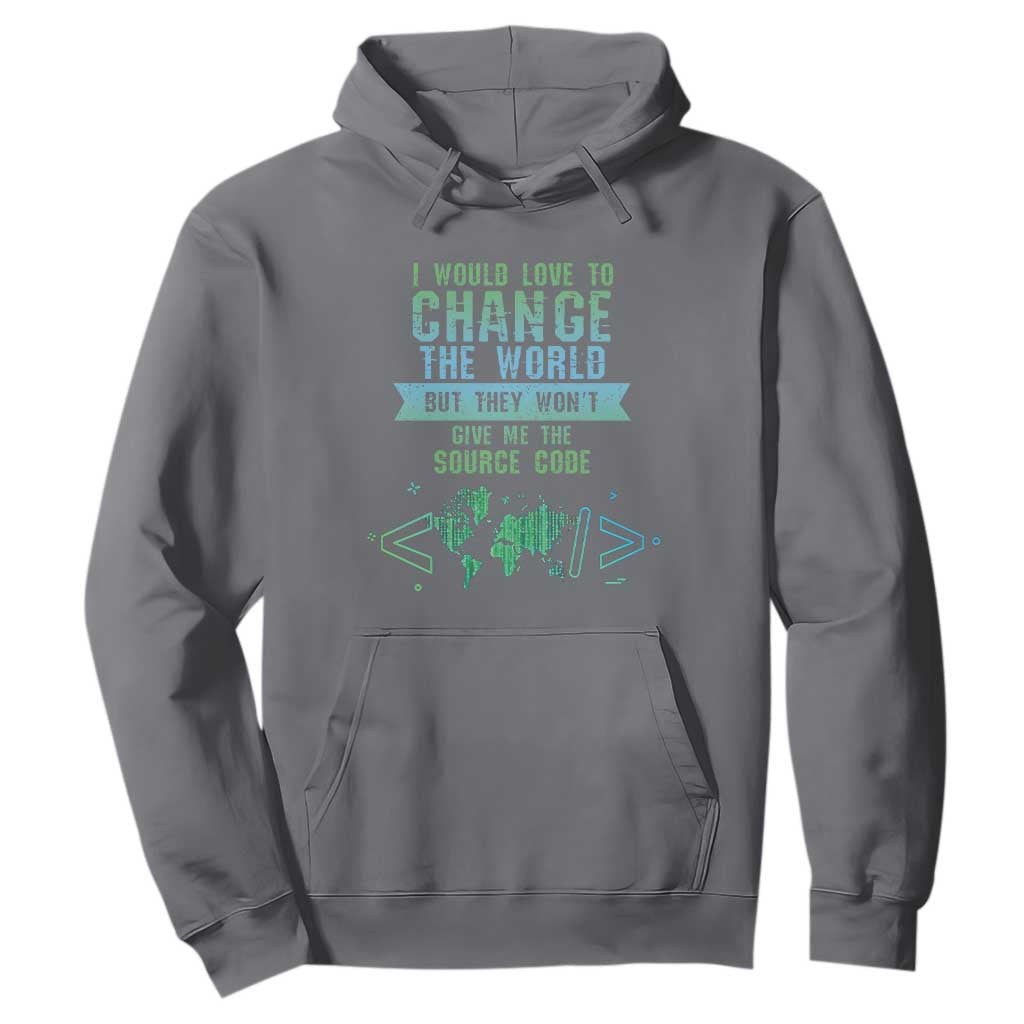 Funny Coder Hoodie I Would Like To Change The World TS09 Charcoal Print Your Wear