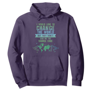 Funny Coder Hoodie I Would Like To Change The World TS09 Purple Print Your Wear