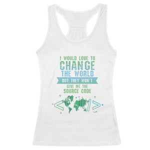 Funny Coder Racerback Tank Top I Would Like To Change The World TS09 White Print Your Wear