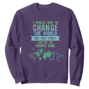 Funny Coder Sweatshirt I Would Like To Change The World TS09 Purple Print Your Wear