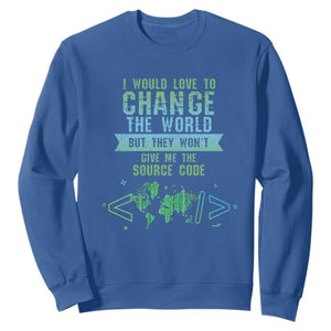 Funny Coder Sweatshirt I Would Like To Change The World TS09 Royal Blue Print Your Wear