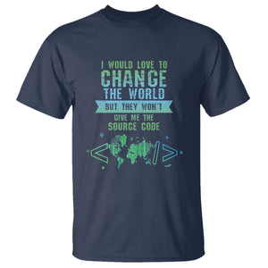Funny Coder T Shirt I Would Like To Change The World TS09 Navy Print Your Wear