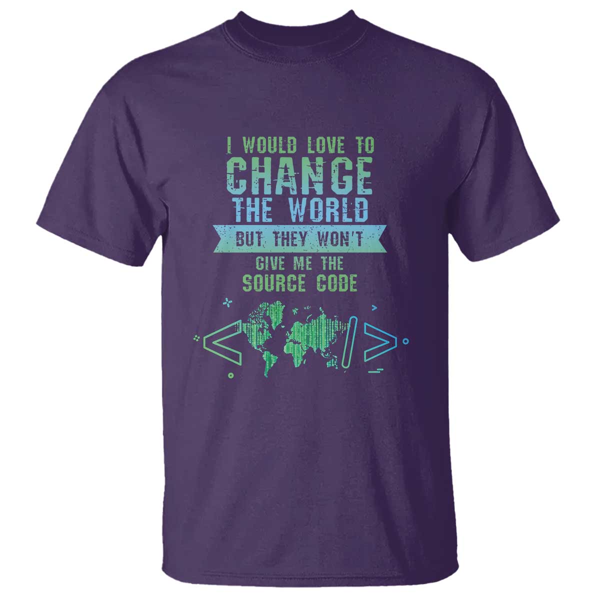 Funny Coder T Shirt I Would Like To Change The World TS09 Purple Print Your Wear