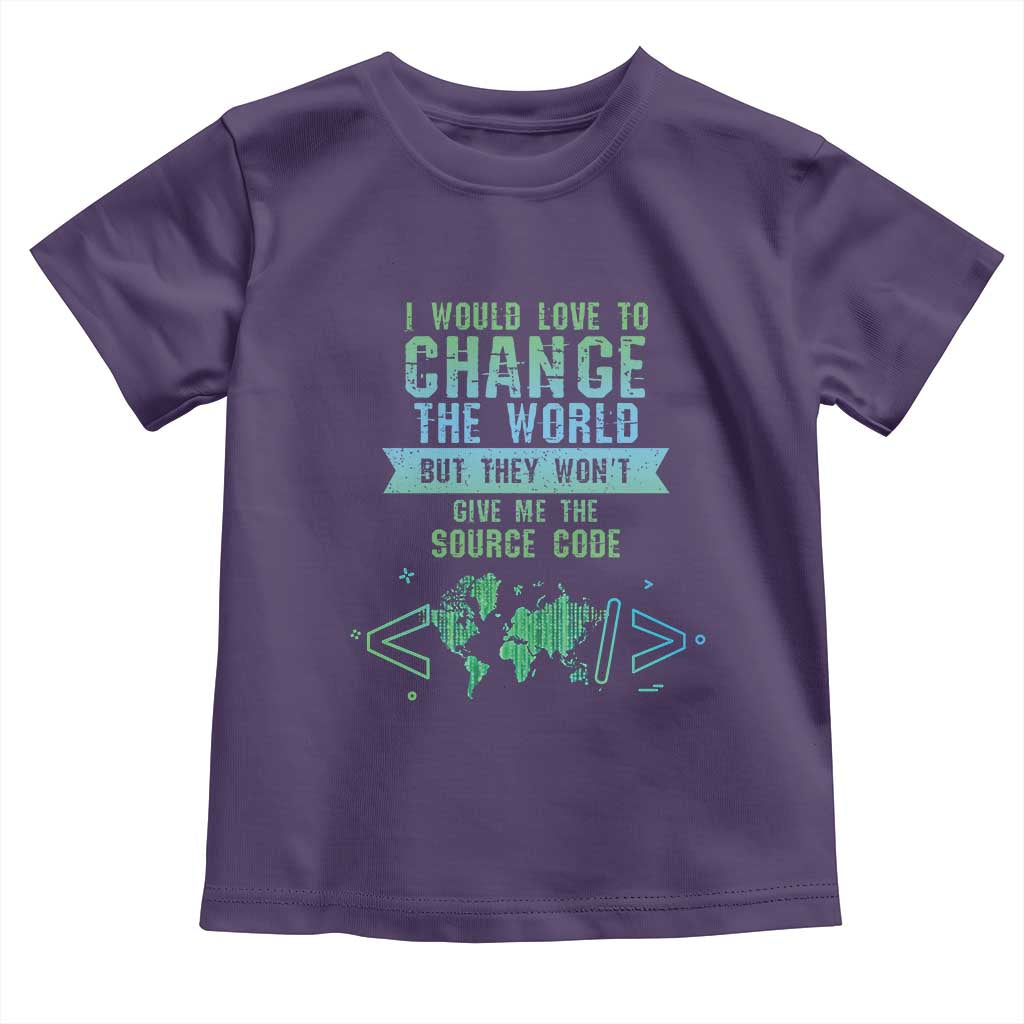 Funny Coder Toddler T Shirt I Would Like To Change The World TS09 Purple Print Your Wear