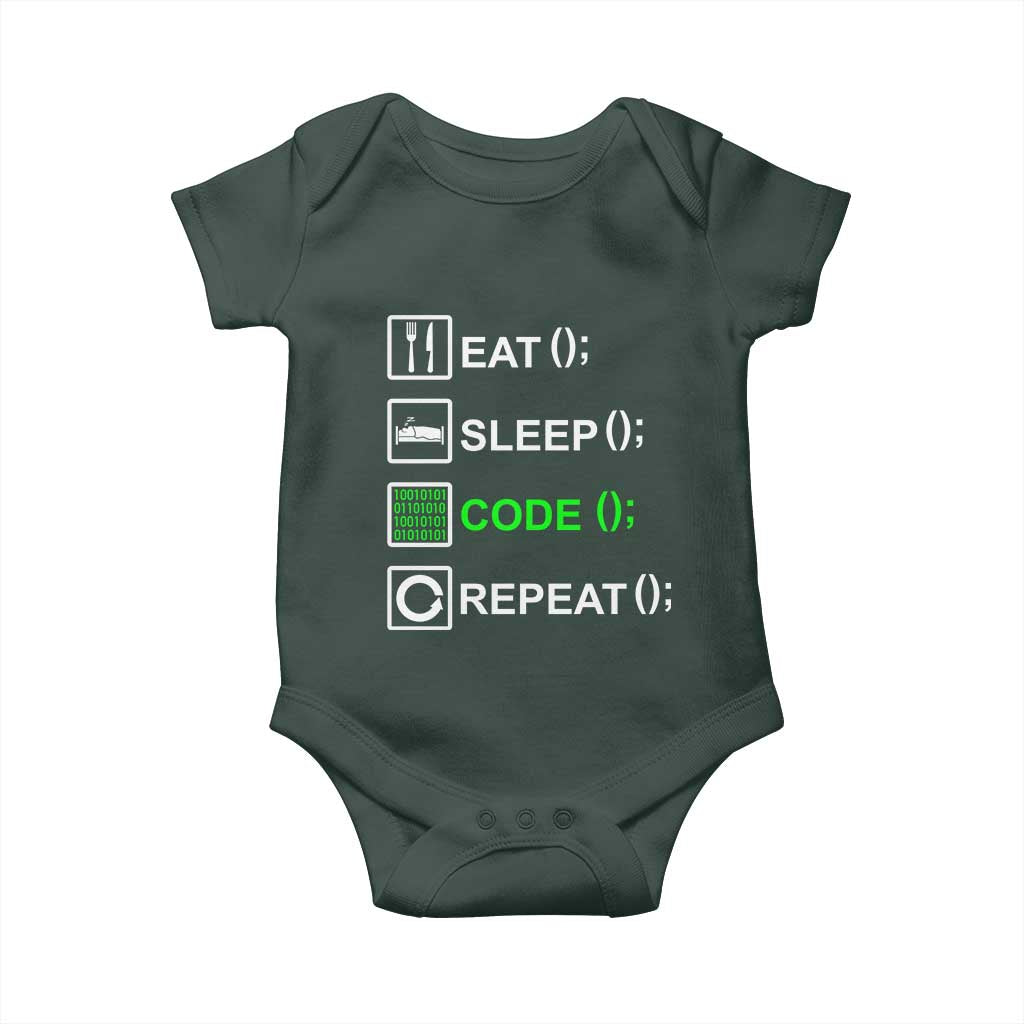 Funny Coder Baby Onesie Eat Sleep Code Repeat TS09 Print Your Wear