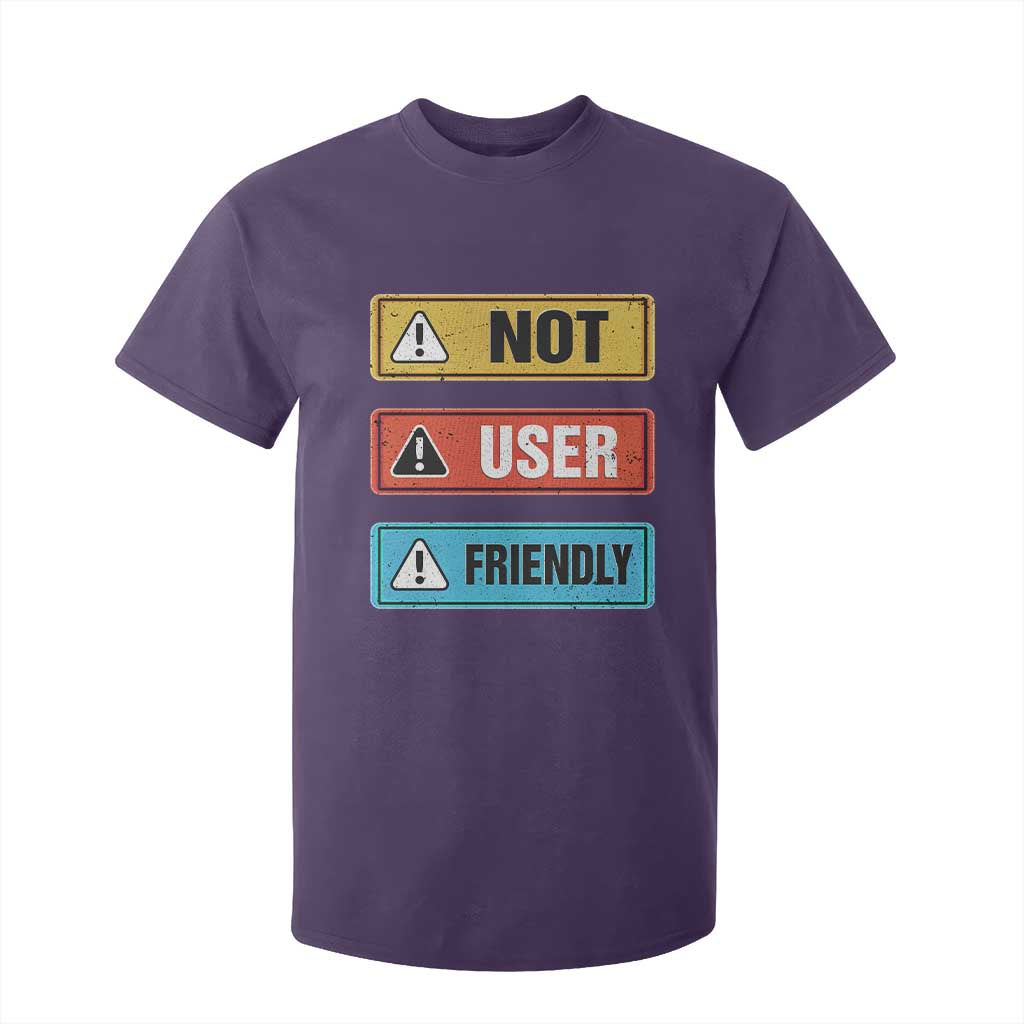 Funny Coder T Shirt For Kid Not User Friendly TS09 Purple Print Your Wear