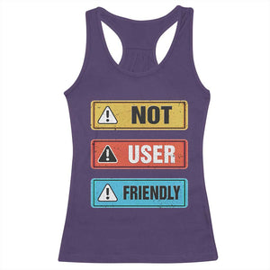 Funny Coder Racerback Tank Top Not User Friendly TS09 Purple Print Your Wear