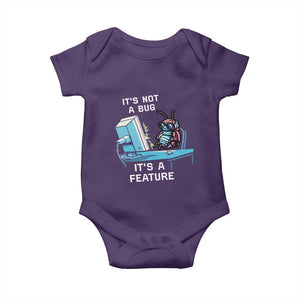 Funny Coder Baby Onesie It's Not A Bug It's A Feature TS09 Purple Print Your Wear