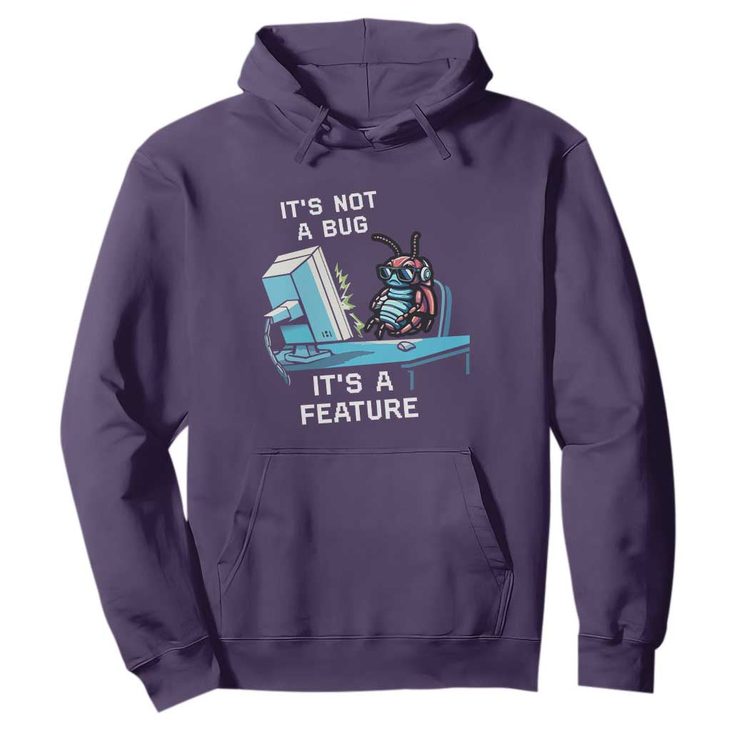 Funny Coder Hoodie It's Not A Bug It's A Feature TS09 Purple Print Your Wear