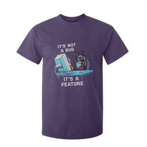 Funny Coder T Shirt For Kid It's Not A Bug It's A Feature TS09 Purple Print Your Wear