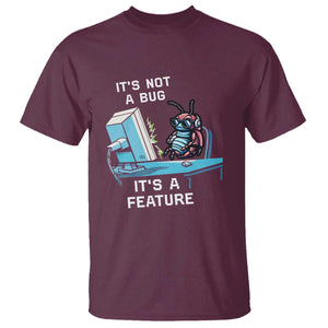 Funny Coder T Shirt It's Not A Bug It's A Feature TS09 Maroon Print Your Wear