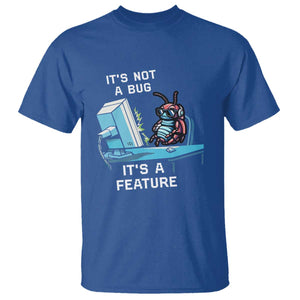 Funny Coder T Shirt It's Not A Bug It's A Feature TS09 Royal Blue Print Your Wear