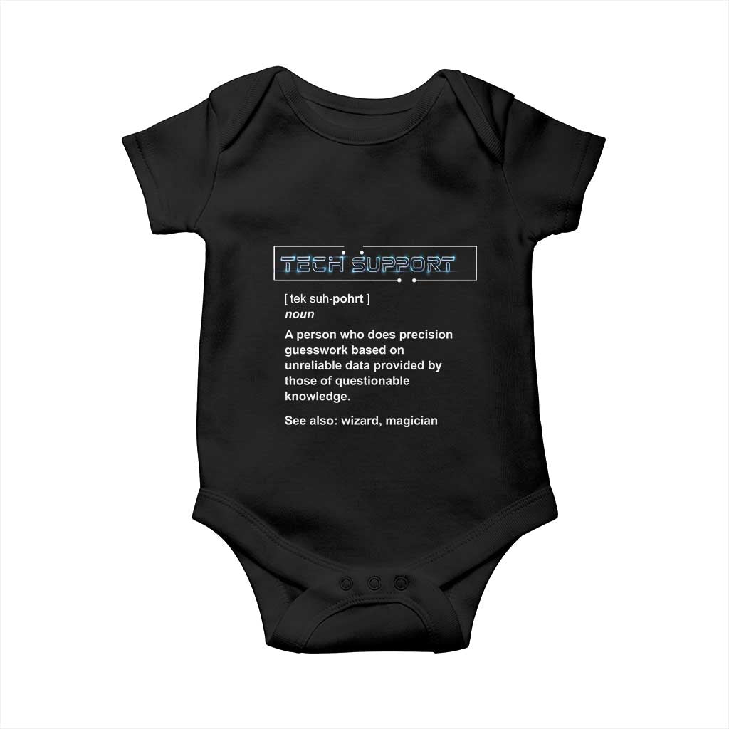 Funny Tech Support Description Baby Onesie TS09 Black Print Your Wear