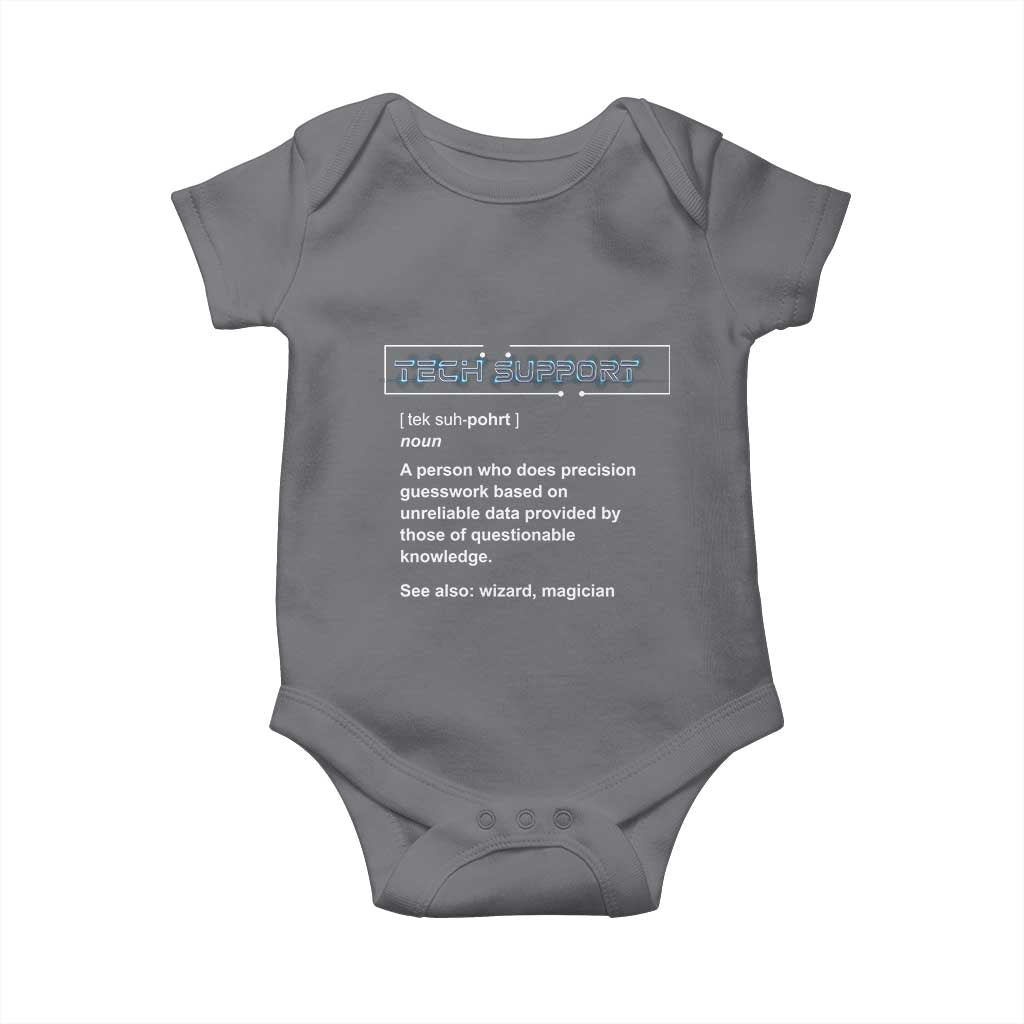Funny Tech Support Description Baby Onesie TS09 Charcoal Print Your Wear