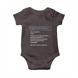 Funny Tech Support Description Baby Onesie TS09 Dark Chocolate Print Your Wear