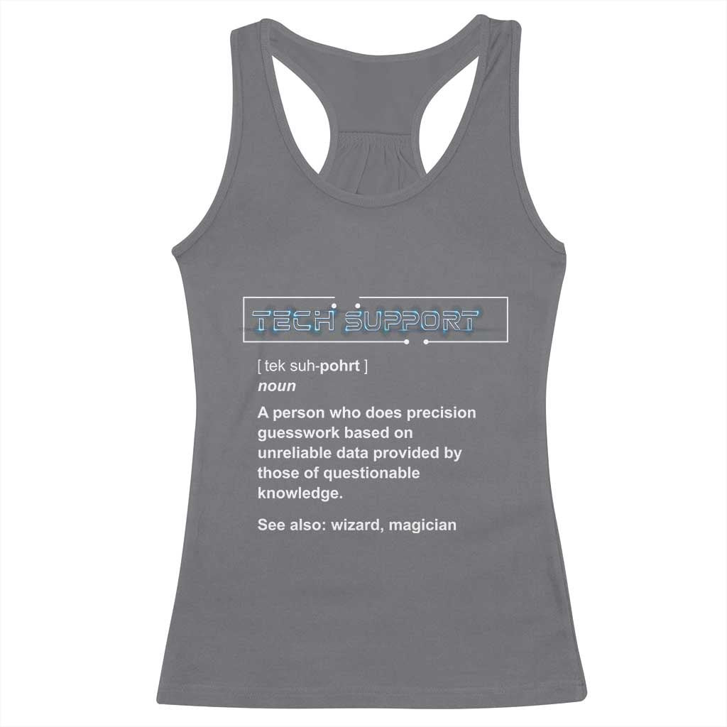 Funny Tech Support Description Racerback Tank Top TS09 Charcoal Print Your Wear