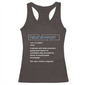Funny Tech Support Description Racerback Tank Top TS09 Dark Chocolate Print Your Wear