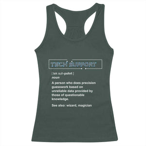 Funny Tech Support Description Racerback Tank Top TS09 Dark Forest Green Print Your Wear